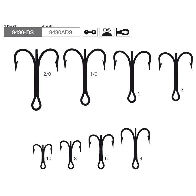 Anzuelo Triple Mustad 9430DS Pack Uds.