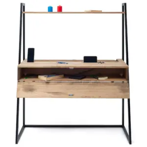 Tocador dormitorio estilo Industrial Negro Efecto Vintage - Imagen 2