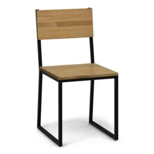 Silla Desmontable Oxford ECO Negra con Madera de Pino Efecto Vintage Marca Box Furniture