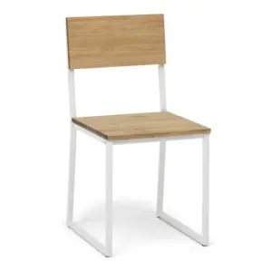 Silla Desmontable Oxford ECO Blanco con Madera de Pino Efecto Vintage Marca Box Furniture