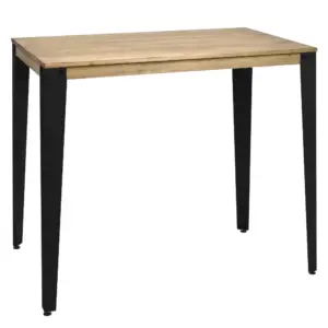 Mesa alta Lunds rectangular Negra en madera maciza de pino acabado vintage estilo industrial Box Furniture - Imagen 1