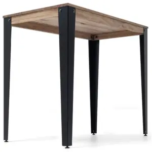 Mesa alta Lunds rectangular Negra en madera maciza de pino acabado vintage estilo industrial Box Furniture - Imagen 3