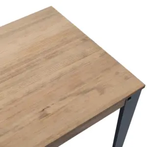 Mesa alta Lunds rectangular Negra en madera maciza de pino acabado vintage estilo industrial Box Furniture - Imagen 4