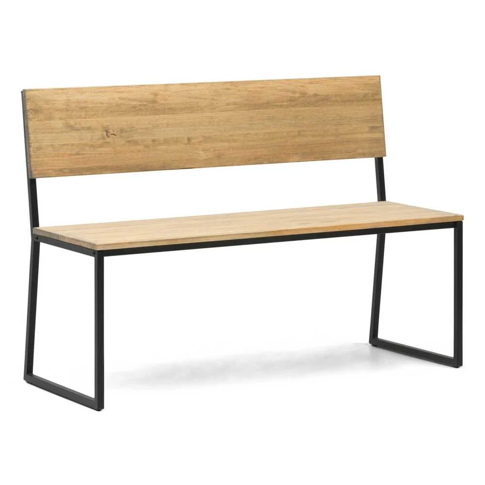 Banco respaldo antivuelco Negro Oxford ECO-Line Madera Pino acabado envejecido Box Furniture