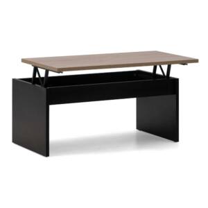 Mesa de Centro elevable 100x50x44cm a 57cm elevable en color roble y negro. - Imagen 1