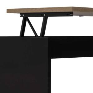 Mesa de Centro elevable 100x50x44cm a 57cm elevable en color roble y negro. - Imagen 7