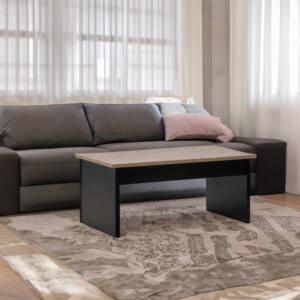 Mesa de Centro elevable 100x50x44cm a 57cm elevable en color roble y negro. - Imagen 11