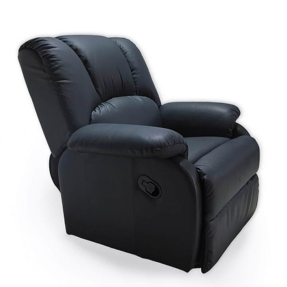 Sillón relax de masaje, reclinable polipiel azul marino MaxiFree